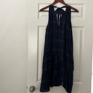 Dark Navy dress with silver thread embroidery